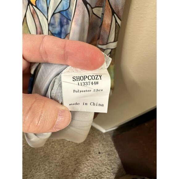 C.O.Z.Y. Womens Purple Dress Small sleeveless stain glass pockets maxi polyester - Picture 8 of 11